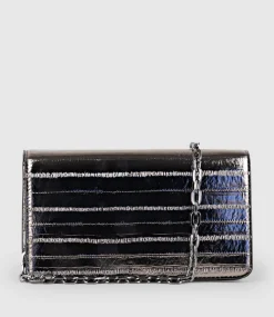 Nyx Evening Bag In Pewter Eel