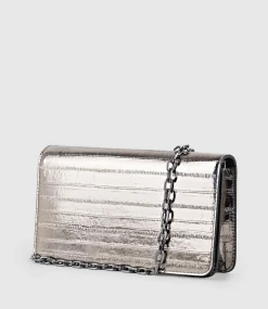Nyx Evening Bag In Pewter Eel