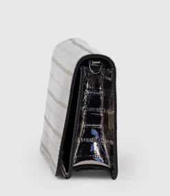 Nyx Evening Bag In Pewter Eel