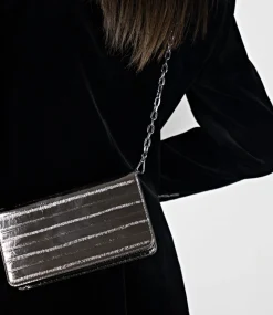 Nyx Evening Bag In Pewter Eel