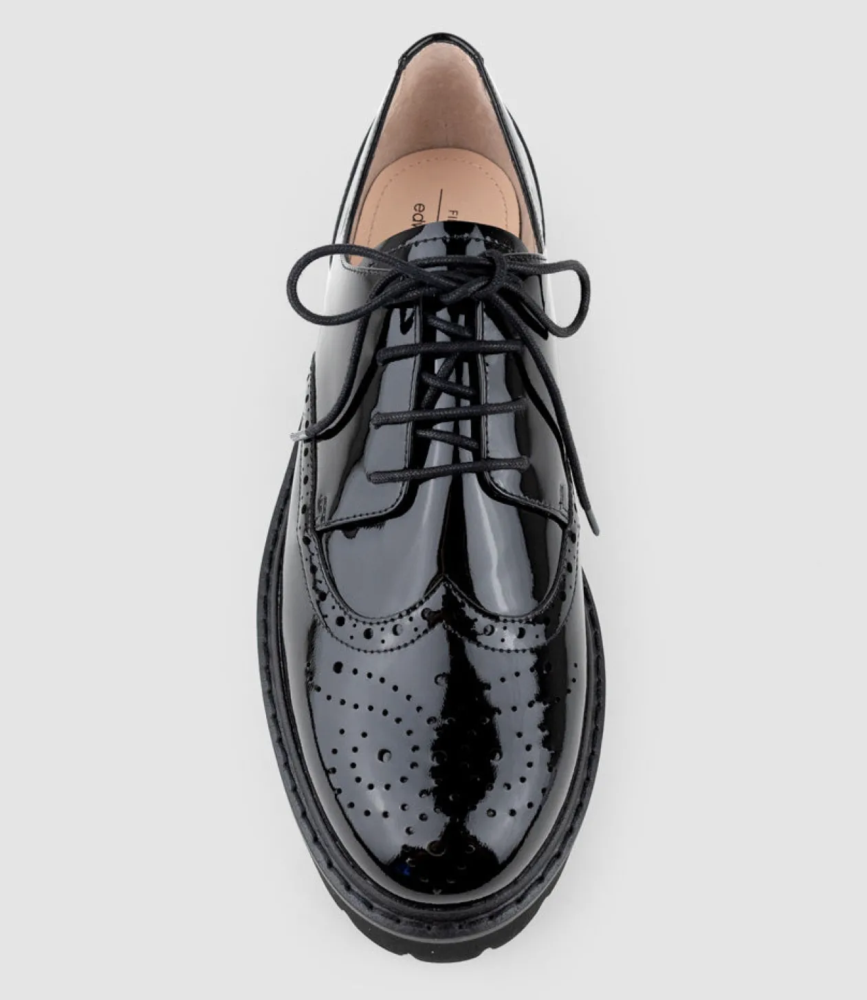 Paige Lace Up On Chunky Sole In Black Patent