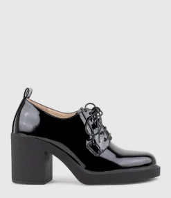 Peyton85 Lace Up On Unit In Black Patent