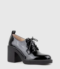 Peyton85 Lace Up On Unit In Black Patent