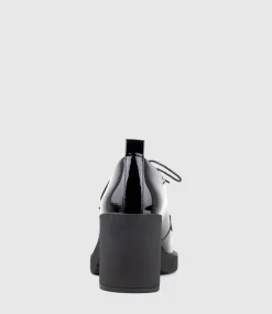 Peyton85 Lace Up On Unit In Black Patent