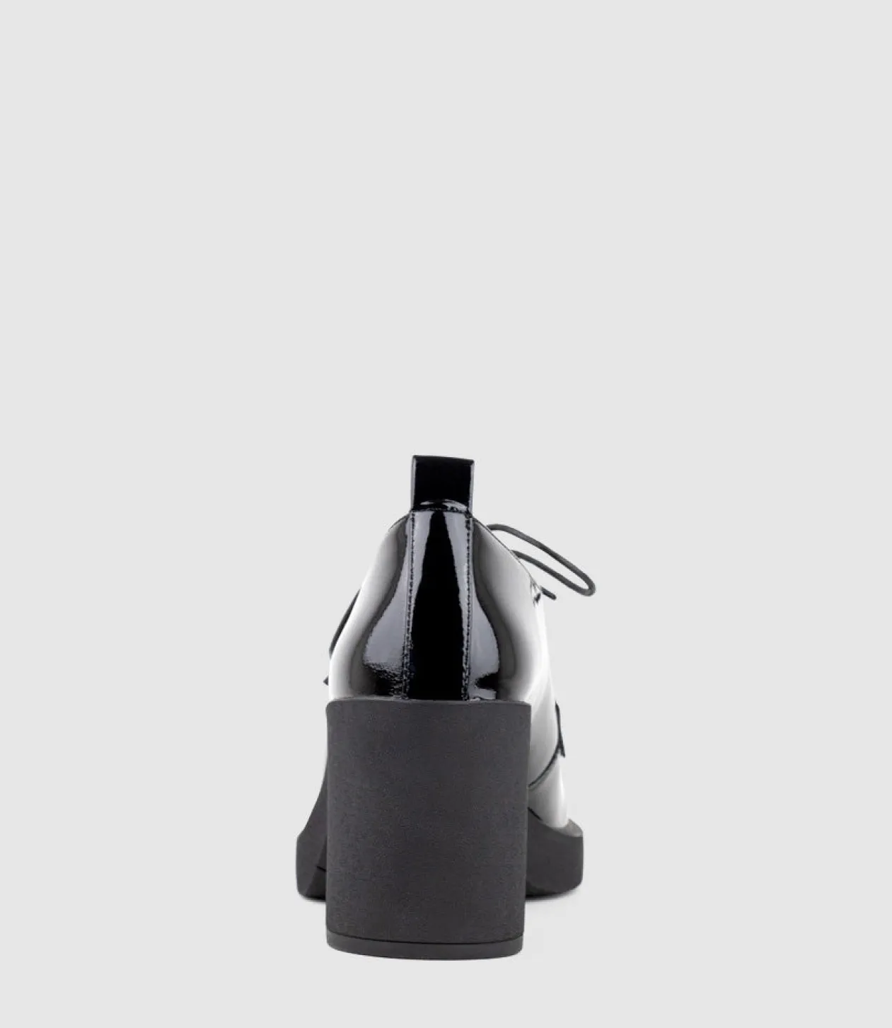 Peyton85 Lace Up On Unit In Black Patent