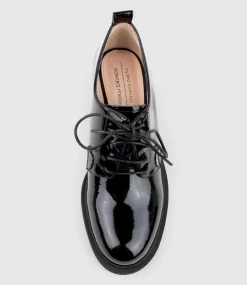 Peyton85 Lace Up On Unit In Black Patent