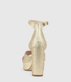 Raine100 Crossover Platform Sandal In Gold