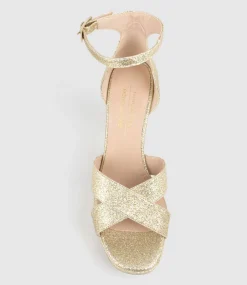 Raine100 Crossover Platform Sandal In Gold