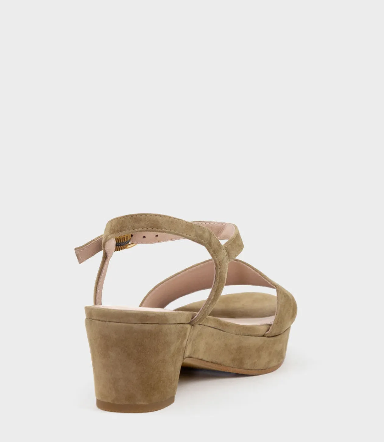 Ralin50 Two Strap Sandal On Self Covered Unit In Camel Suede