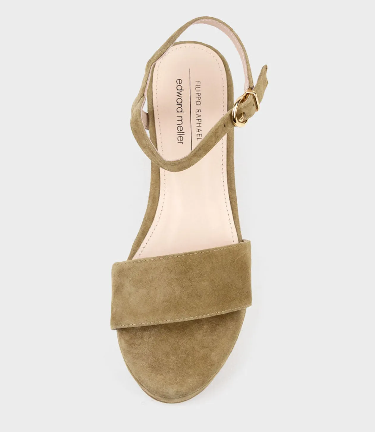Ralin50 Two Strap Sandal On Self Covered Unit In Camel Suede