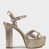Ramona125 Inverted Crossover Platform Sandal In Rosegold
