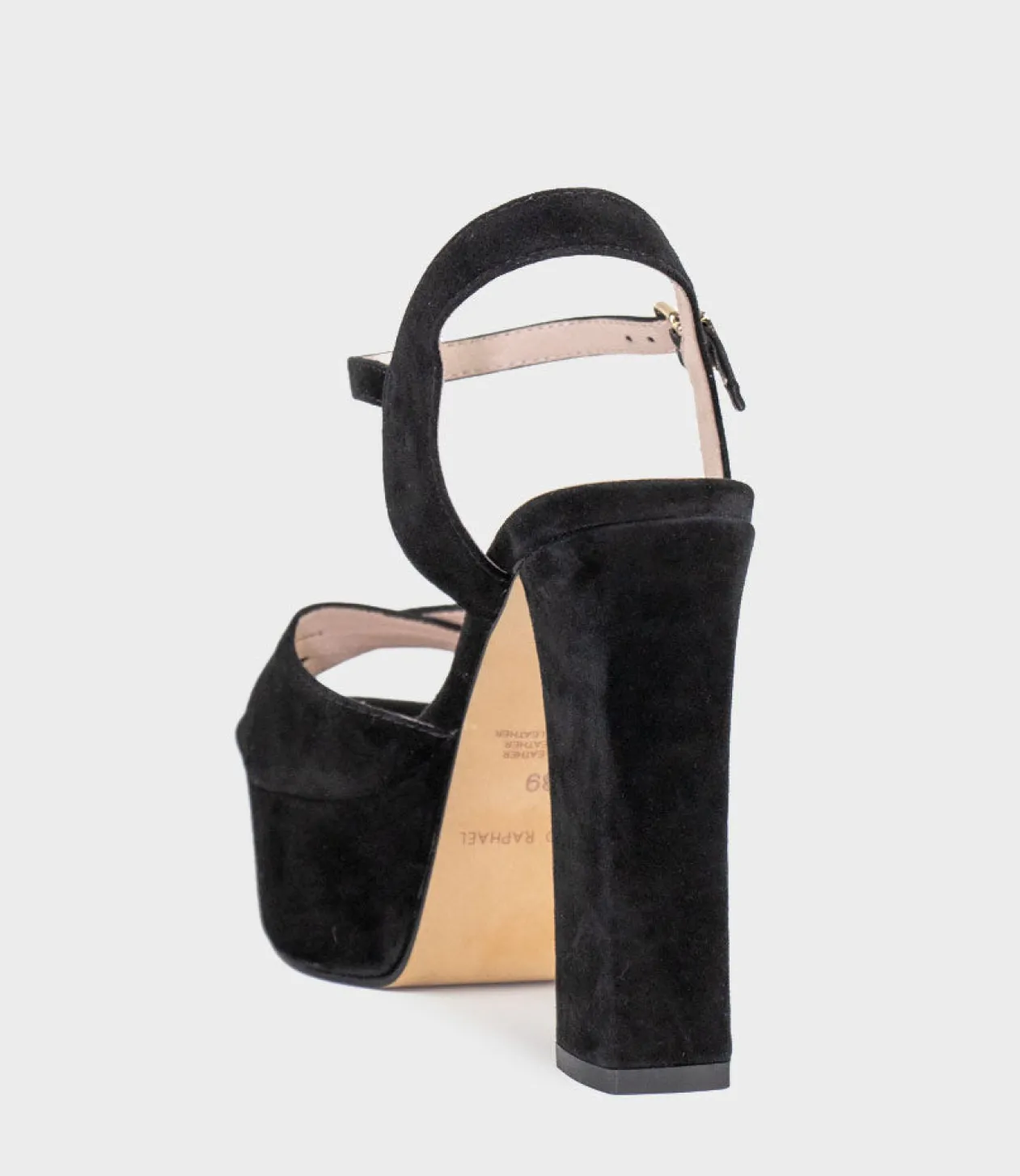 Ramona125 Inverted Crossover Platform Sandal In Black Suede