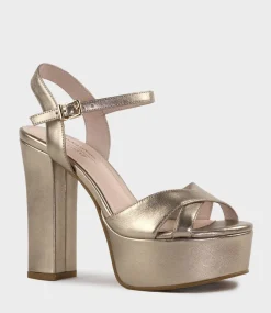 Ramona125 Inverted Crossover Platform Sandal In Rosegold