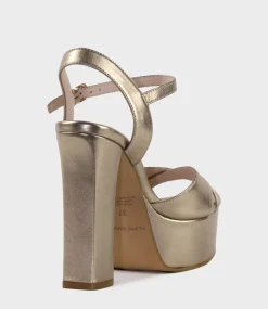 Ramona125 Inverted Crossover Platform Sandal In Rosegold