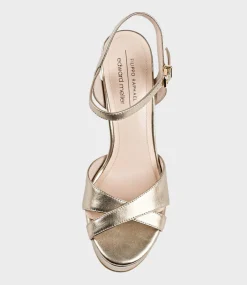 Ramona125 Inverted Crossover Platform Sandal In Rosegold