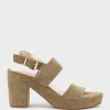 Ramy80 Two Strap Sandal On Self Covered Unit In Camel Suede