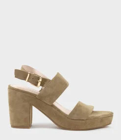 Ramy80 Two Strap Sandal On Self Covered Unit In Camel Suede