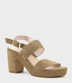 Ramy80 Two Strap Sandal On Self Covered Unit In Camel Suede