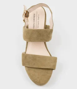 Ramy80 Two Strap Sandal On Self Covered Unit In Camel Suede