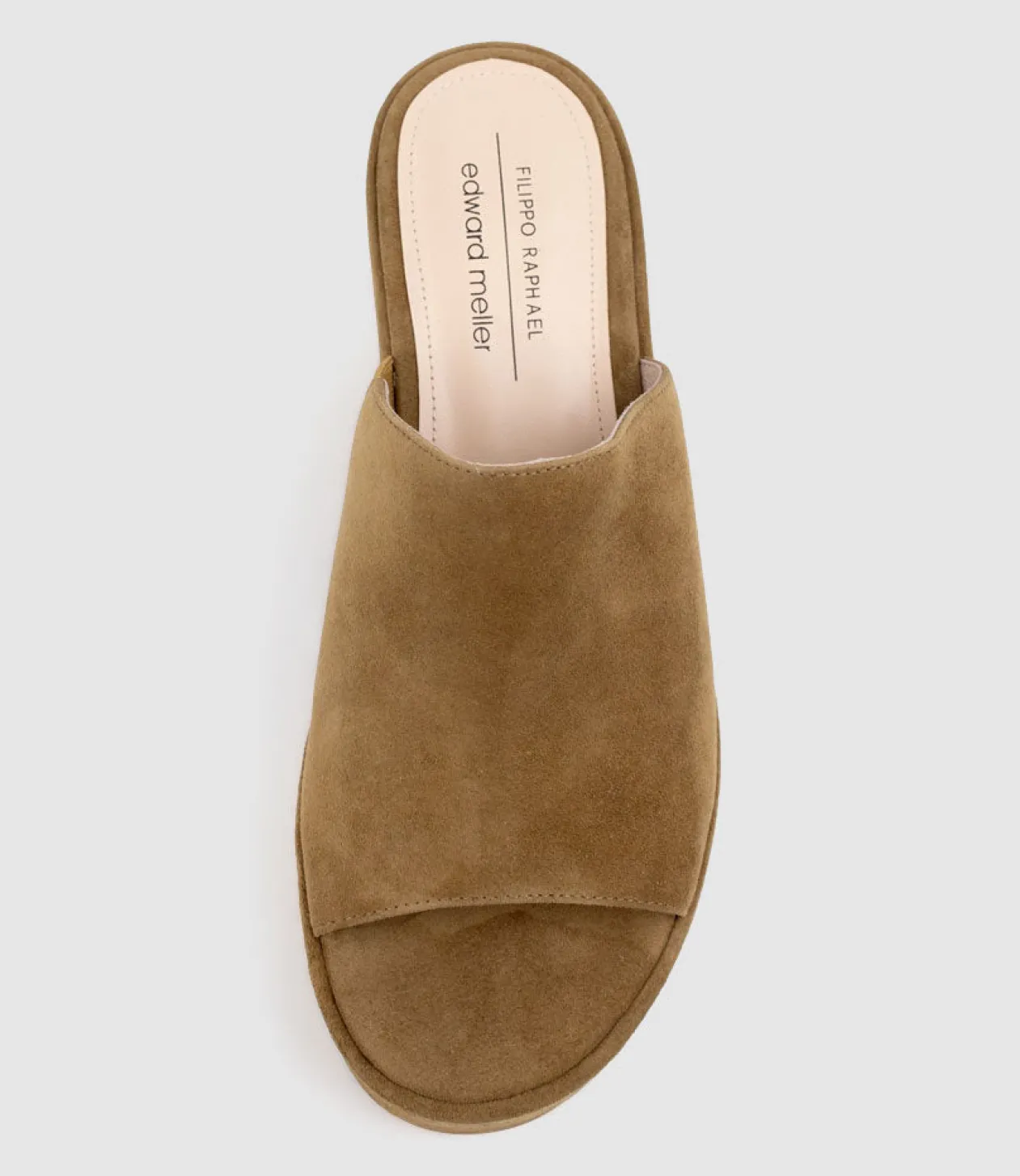 Rascal90 Exaggerated Platform Slide In Tawny Suede