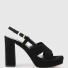 Rastine115 Open Toe Platform Sandal In Black Suede