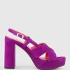 Rastine115 Open Toe Platform Sandal In Magenta Suede