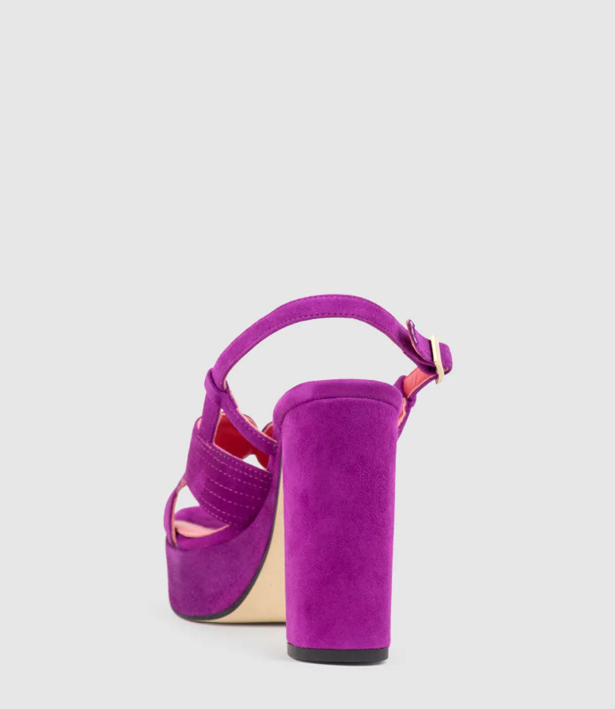 Rastine115 Open Toe Platform Sandal In Magenta Suede