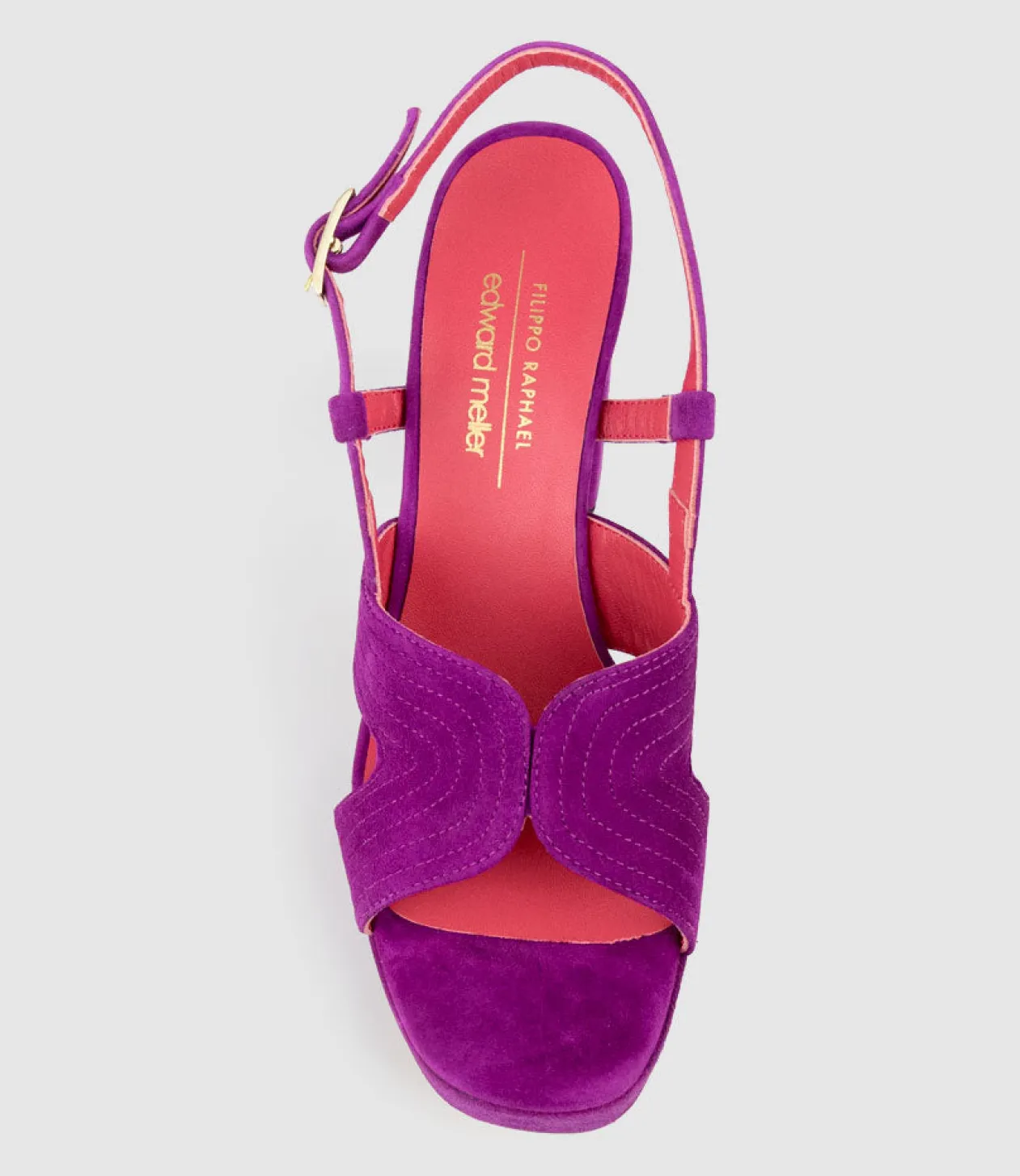 Rastine115 Open Toe Platform Sandal In Magenta Suede