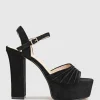 Regal125 Extra High Platform Sandal In Black Suede