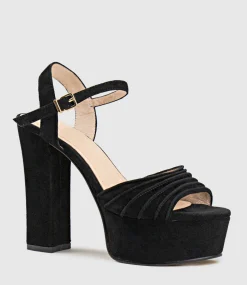 Regal125 Extra High Platform Sandal In Black Suede