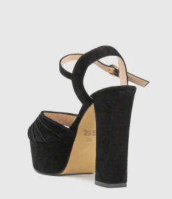 Regal125 Extra High Platform Sandal In Black Suede