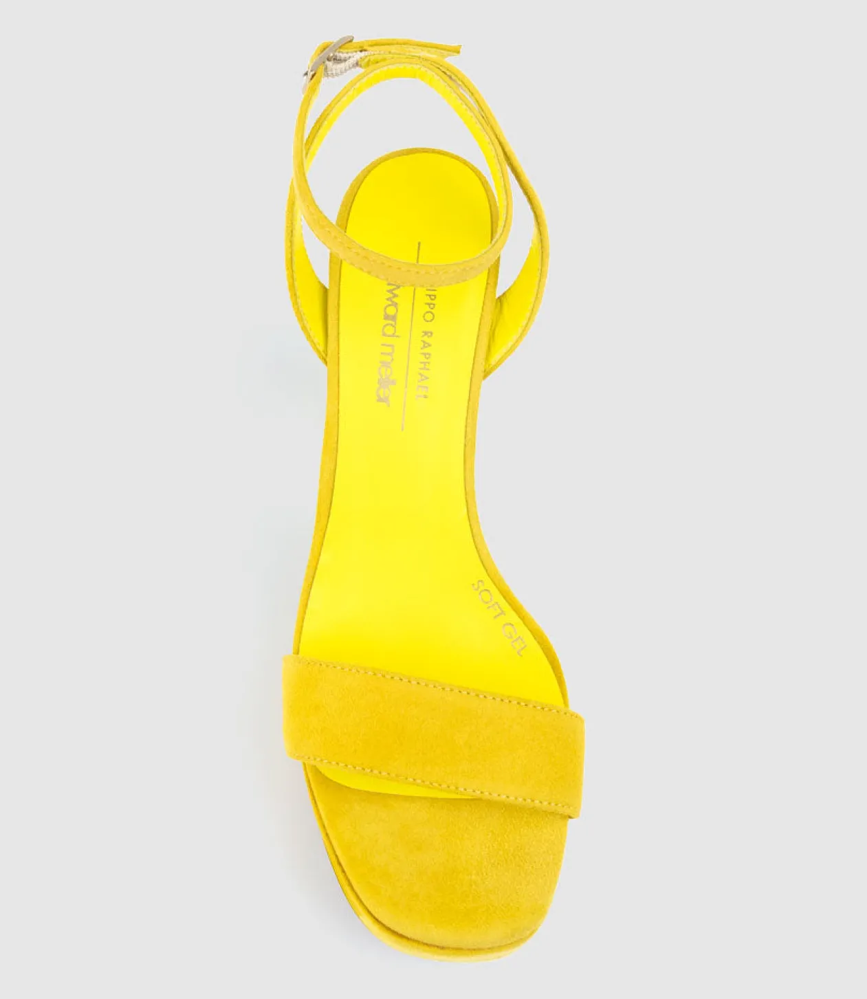 Relia115 Ankle Wrap Platform Sandal In Yellow Suede