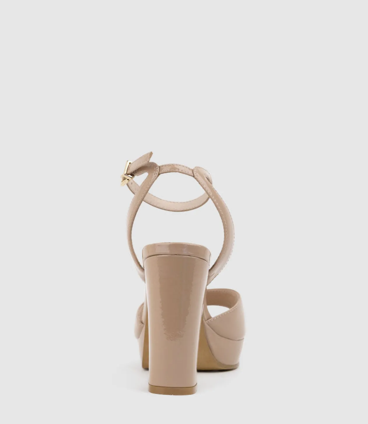 Rena100 Open Toe Platform Sandal In Nude Patent