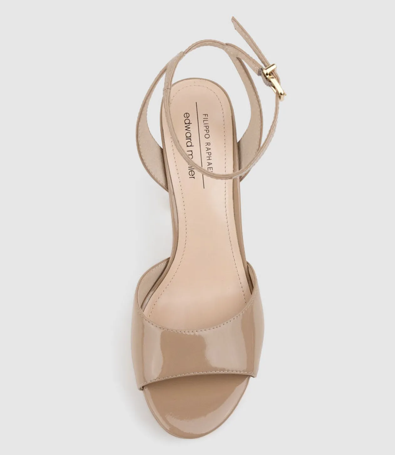 Rena100 Open Toe Platform Sandal In Nude Patent