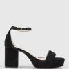 Resdin80 Single Strap Platform Sandal In Black Suede