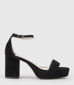 Resdin80 Single Strap Platform Sandal In Black Suede