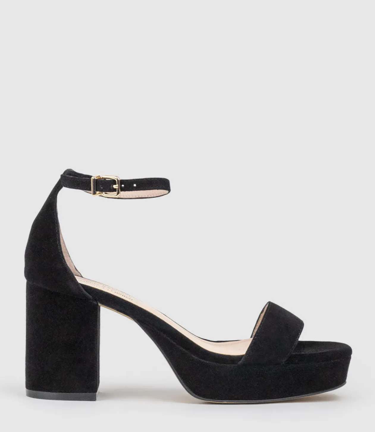 Resdin80 Single Strap Platform Sandal In Black Suede