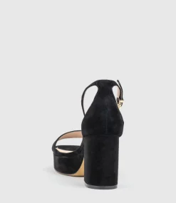 Resdin80 Single Strap Platform Sandal In Black Suede