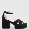 Retro90 Exaggerated Platform Sandal In Black Suede