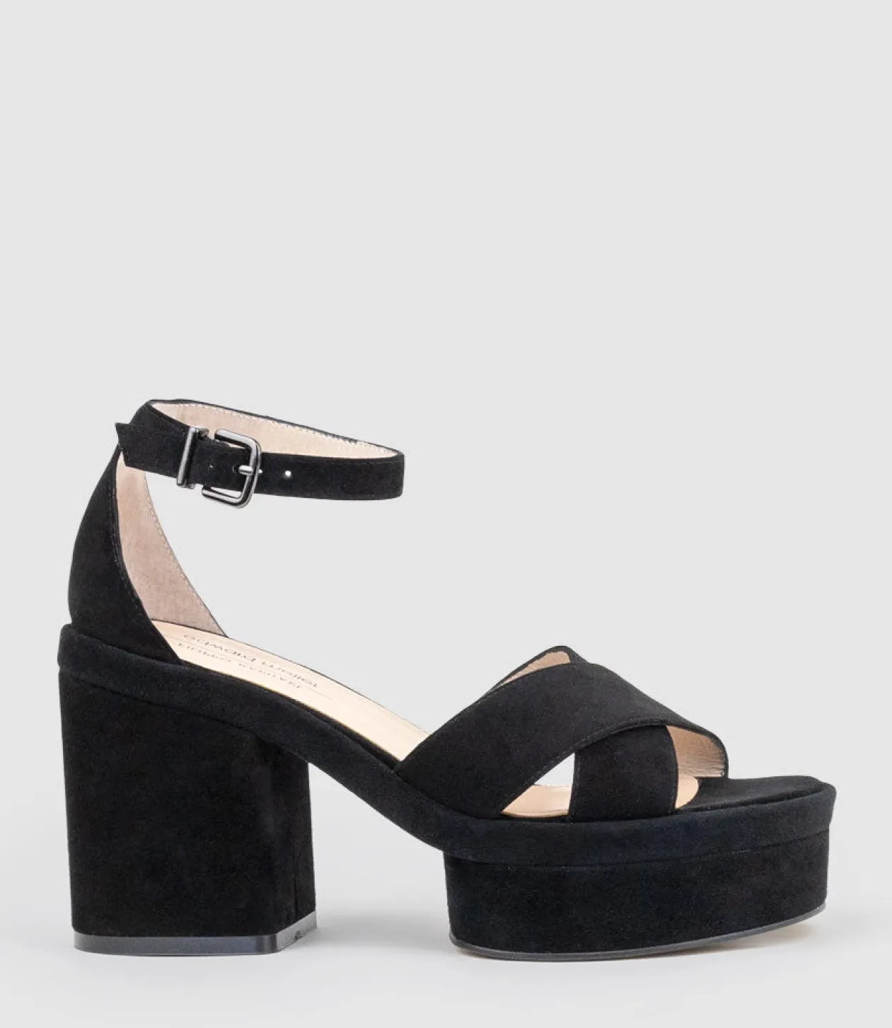 Retro90 Exaggerated Platform Sandal In Black Suede