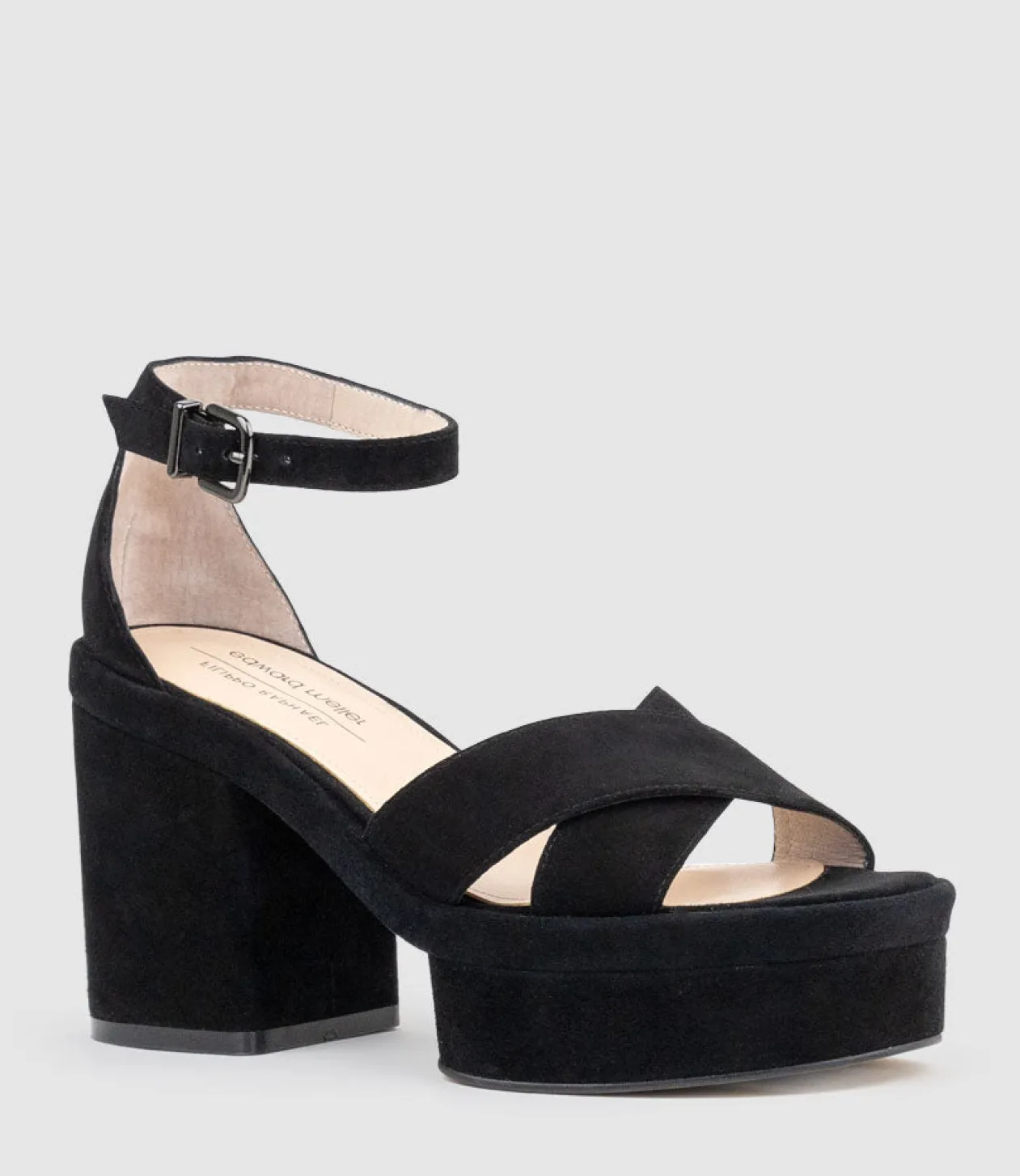 Retro90 Exaggerated Platform Sandal In Black Suede