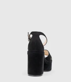 Retro90 Exaggerated Platform Sandal In Black Suede