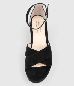 Retro90 Exaggerated Platform Sandal In Black Suede