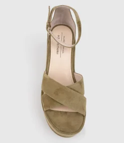 Retro90 Exaggerated Platform Sandal In Camel Suede
