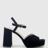 Rhiana95 V Throat Platform Sandal In Black Suede