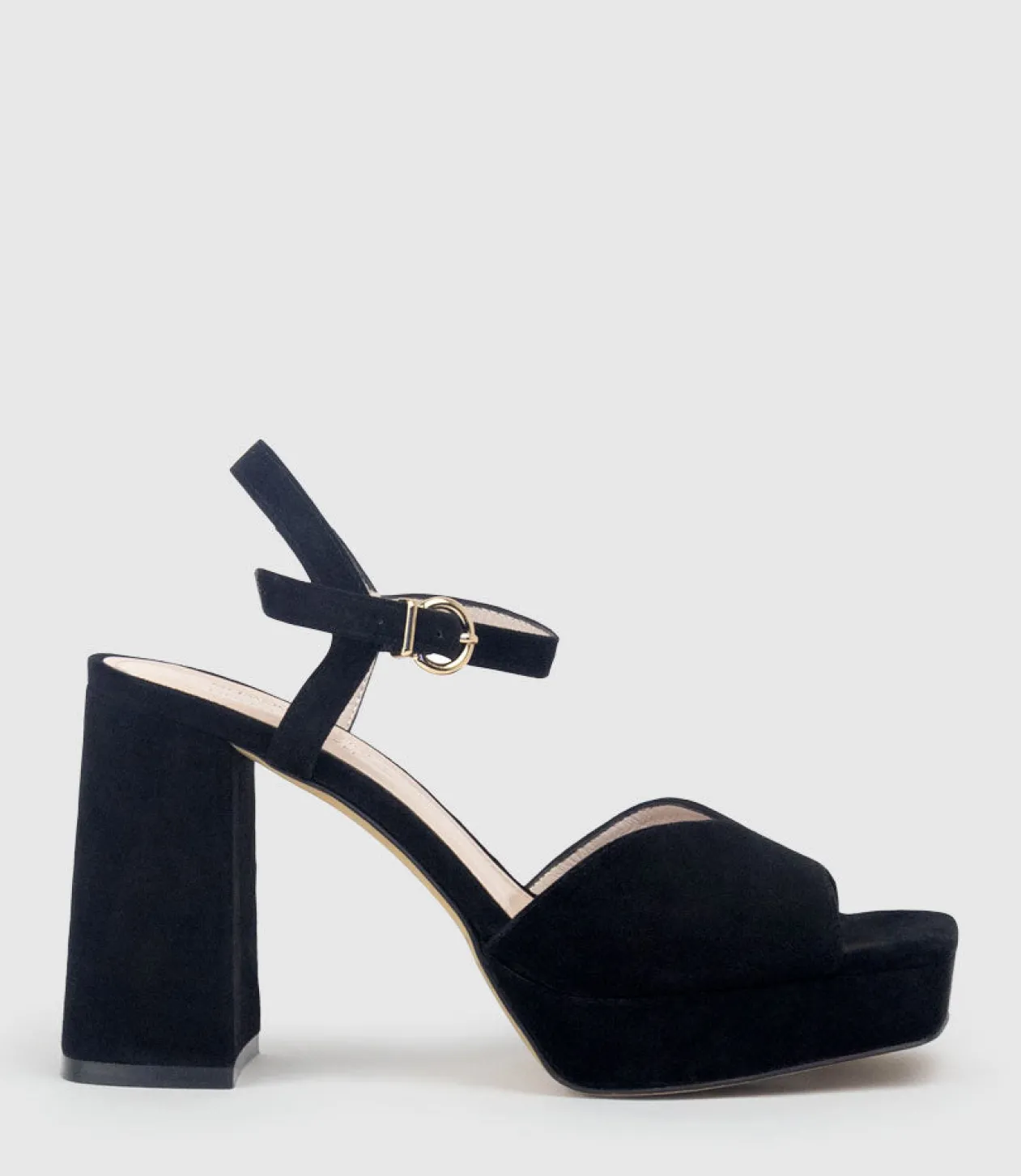 Rhiana95 V Throat Platform Sandal In Black Suede