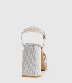 Rhiana95 V Throat Platform Sandal In Silver Ritz