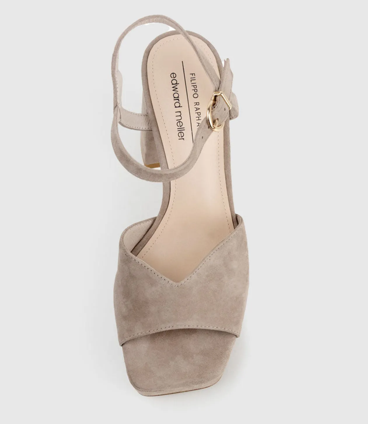 Rhiana95 V Throat Platform Sandal In Nude Suede