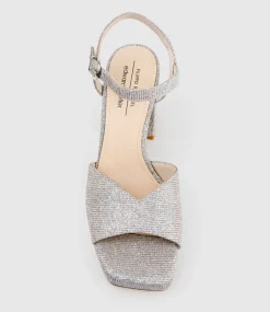 Rhiana95 V Throat Platform Sandal In Silver Ritz