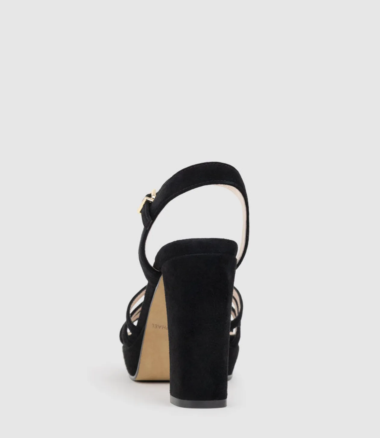 Ria100 Strappy Platform Sandal In Black Suede